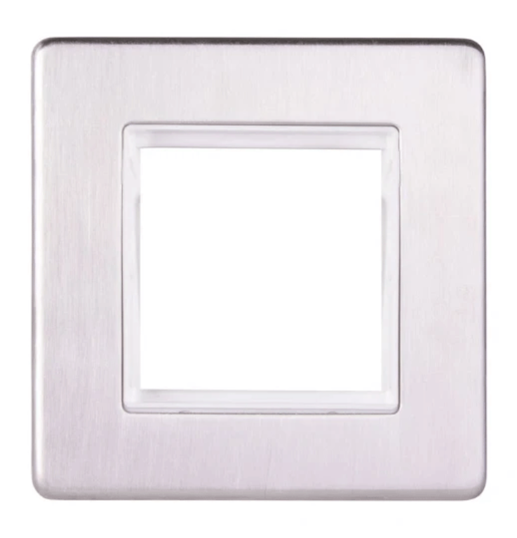 Data Plate, 1 Gang 2 Module, c/w White Insert