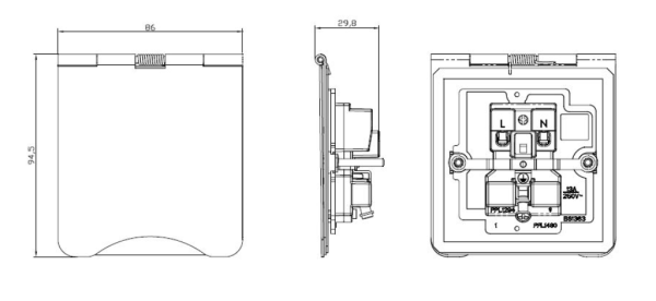 Socket, 1G Unswitched Floor, c/w White Insert Flat Plate - Image 2