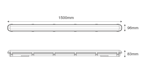 Ovia 32W 1500mm Single IP65 LED Linear Emergency - Image 2