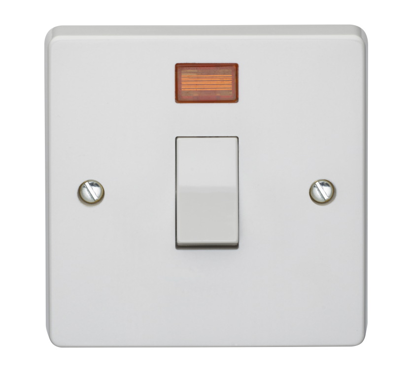 Control Switch, 1 Gang DP c/w Neon