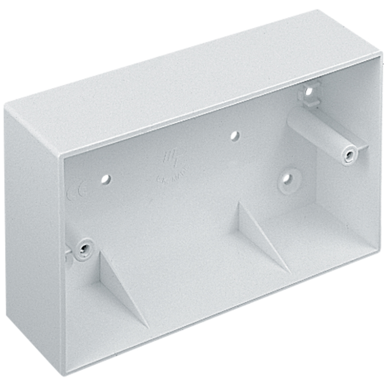 Box, 2 Gang Surface Plain, Square Corners