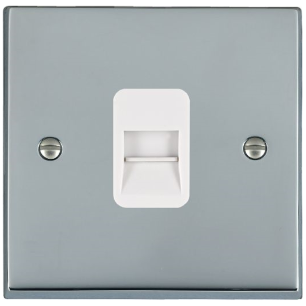 Socket, Telephone Master 1 Gang, White Insert