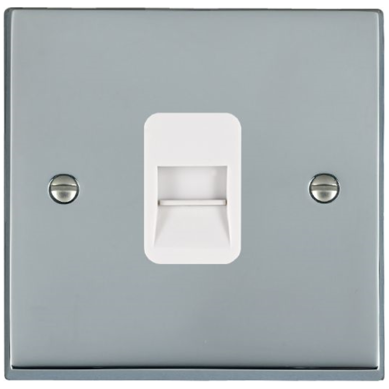 Socket, Telephone Master 1 Gang, White Insert