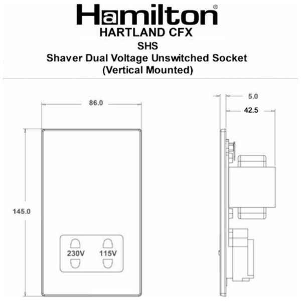 Hamln 74CSHSW Shaver Socket - Image 3