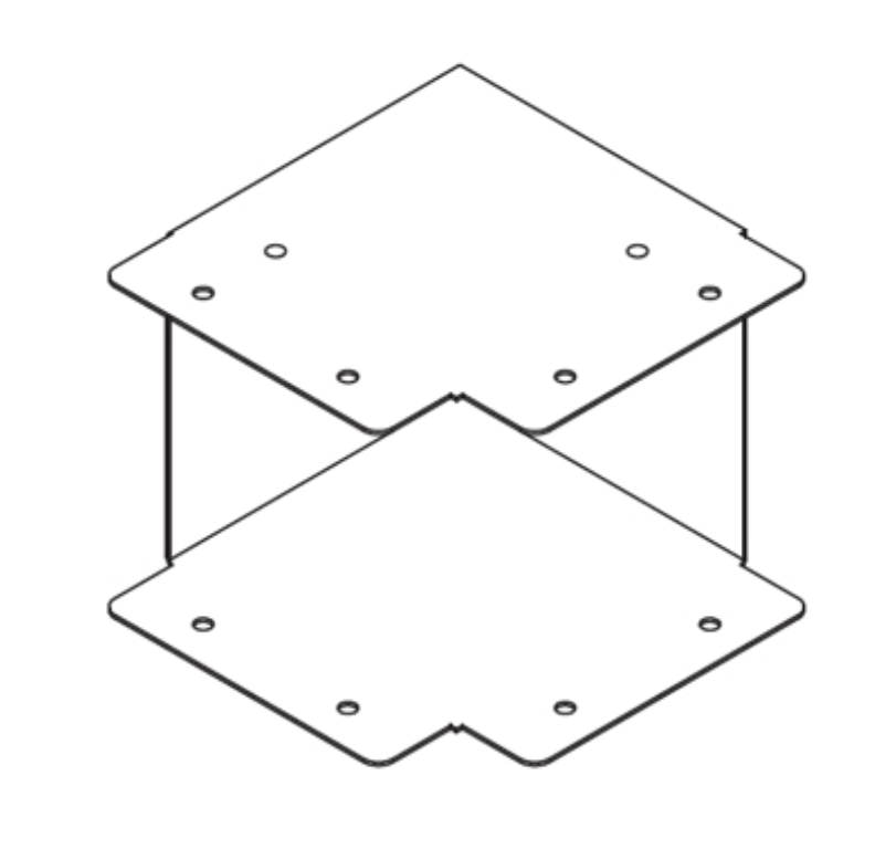Bend, 90Deg Inside Lid Square c/w, Turnbuckles & Lid for Trunking