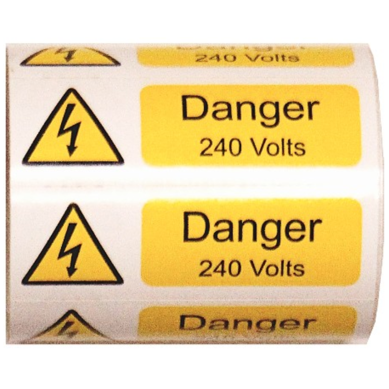 ROLL-250 DANGER 240V (75x25mm) S/A