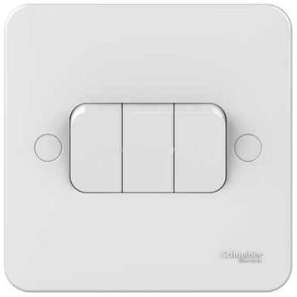 Plate Switch, 3 Gang 2 Way
