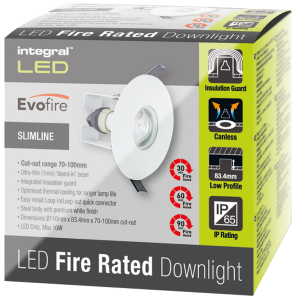 Downlight, Fire Rated Round LED IP65, c/w GU10 Holder & Insulation Guard - Image 2
