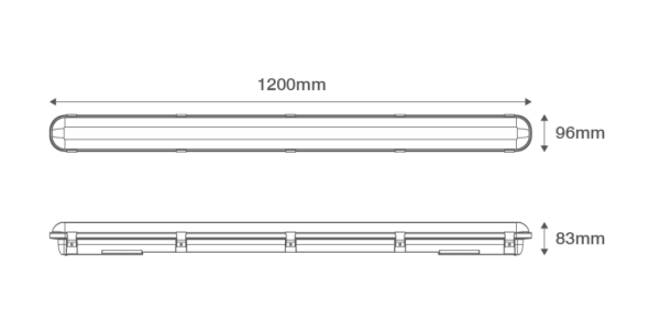 Ovia 23W 1200mm Single IP65 LED Linear Emergency - Image 2