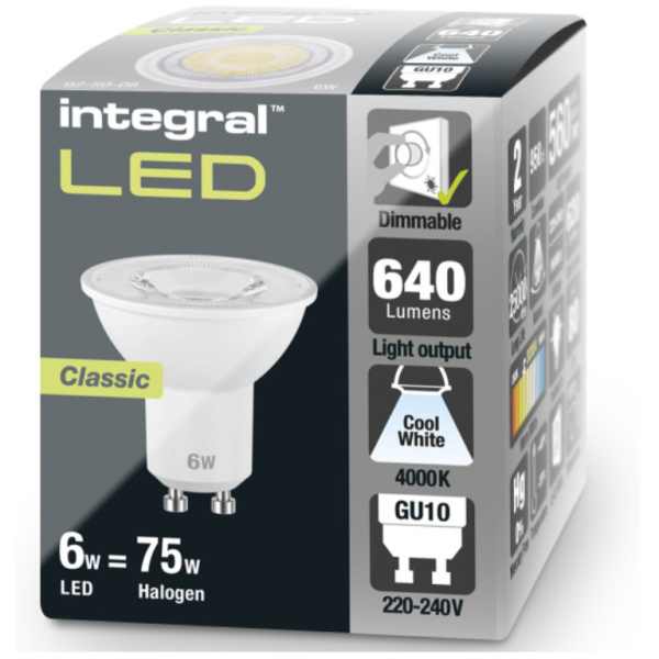INTEGRAL Lamp, LED GU10 Classic, PAR16 Shape 36Deg Dimmable - Image 2