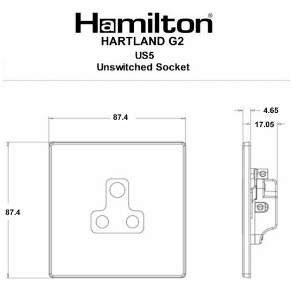 Hamln 7G24US5W Socket Unswd 1G 5A - Image 3