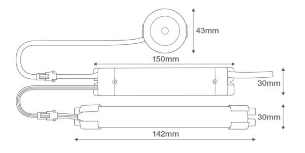 Ovia OVEM7310ST Emer LED Dwn/Lgt 3W - Image 2
