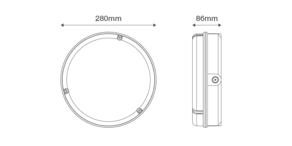Ovia OV9300WH12 LED Bulkhead 12W Whi - Image 2