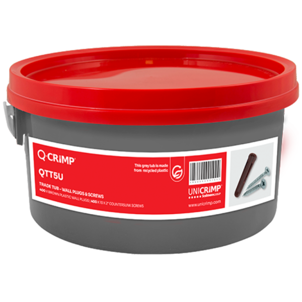 Tub, Tradesman 400 Brown Plugs & Screws, 10x2in CSK