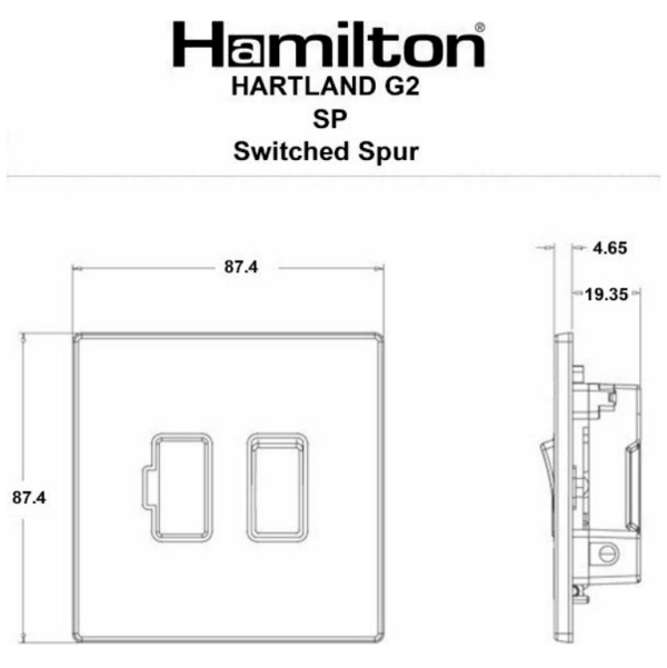 Hamln 7G24SPSS-W Conn Unit Fused 86x86mm - Image 3
