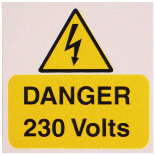 LABEL-DANGER 230V 75x75
