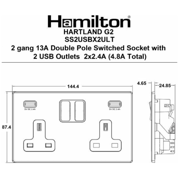 Hamln 7G24SS2USBULTSS-B Swd Skt USB 2G - Image 3