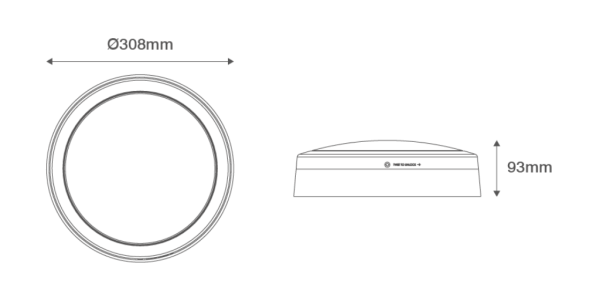 Ovia OV9500WH9 LED Bulkhead 10W Whi - Image 2