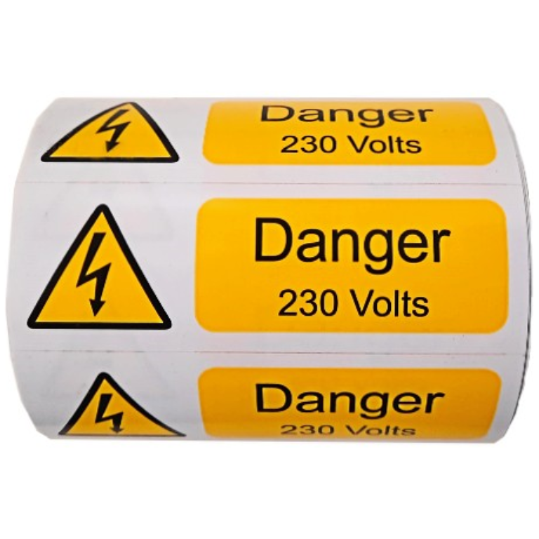 LABEL-DANGER 230V 75×25