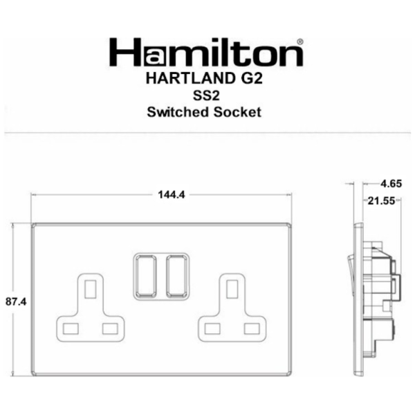 Hamln 7G24SS2SS-W Socket Swd 2G 13A - Image 3